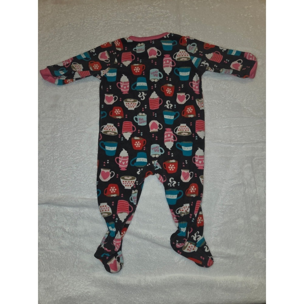 Blanket/Sleeper SET Carter's Footed Fleece Zip  Hot Cocoa Graphic Print  6M 018 - Picture 5 of 14
